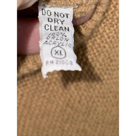 Izod Lacoste Sweater V-Neck Vintage Grandpa Men's XL USA Orlon Acrylic Brown - Picture 4 of 6